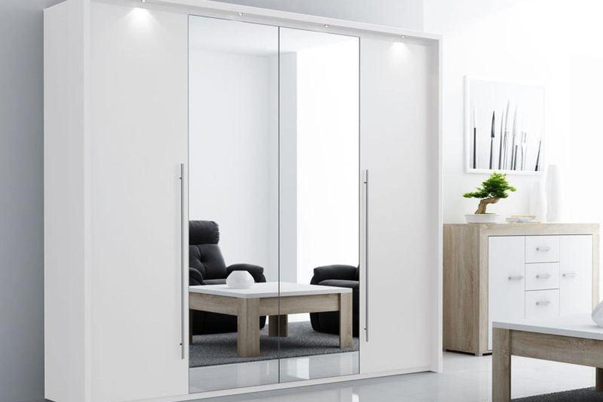 Brema 256 Wardrobe White With Mirror