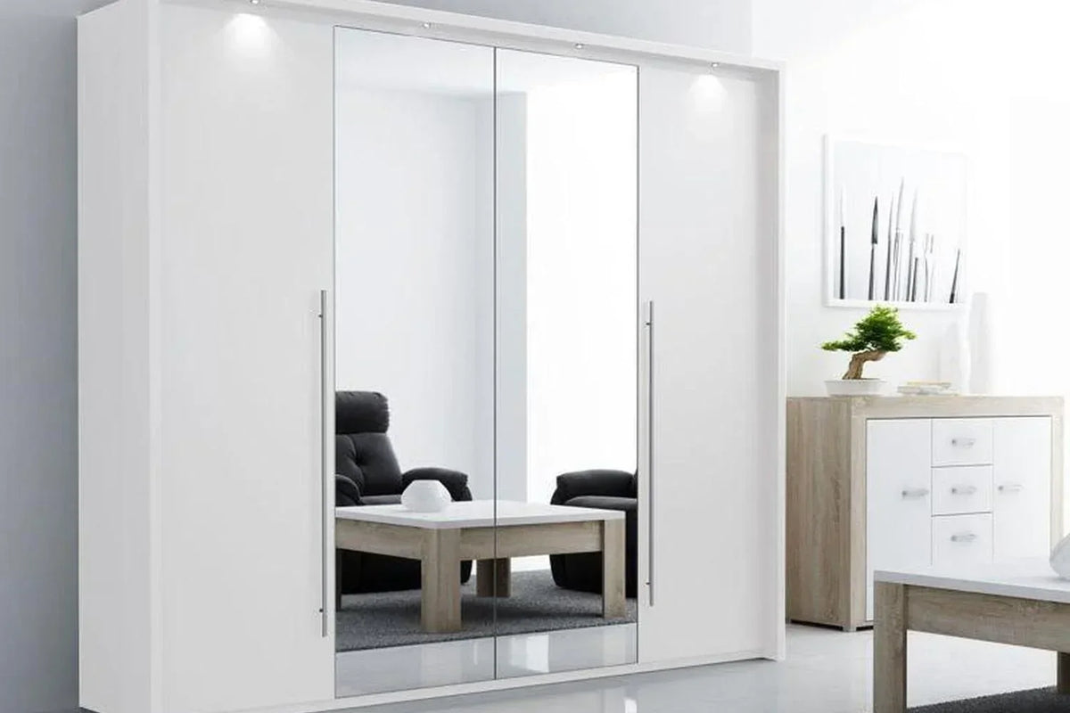 Brema 256 Wardrobe White With Mirror