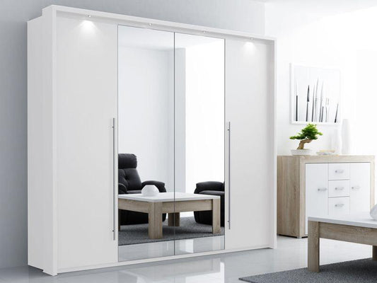 Brema 256 Wardrobe White with Mirror