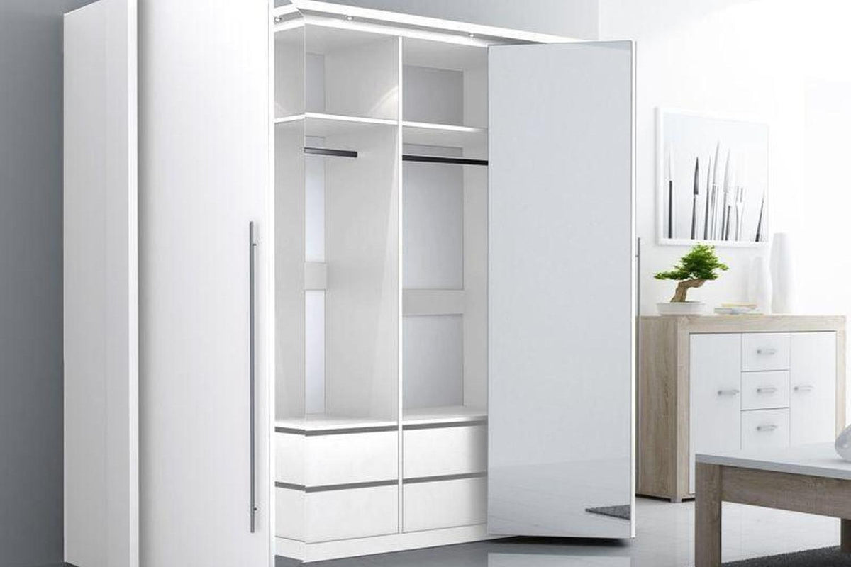 Brema 256 Wardrobe White With Mirror