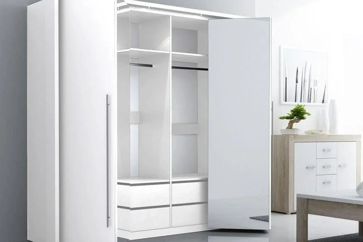 Brema 256 Wardrobe White With Mirror