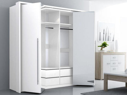 Brema 256 Wardrobe White with Mirror