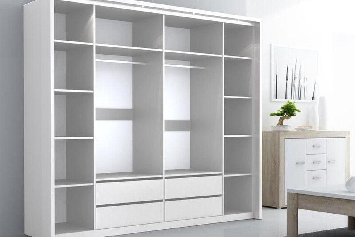 Brema 256 Wardrobe White With Mirror