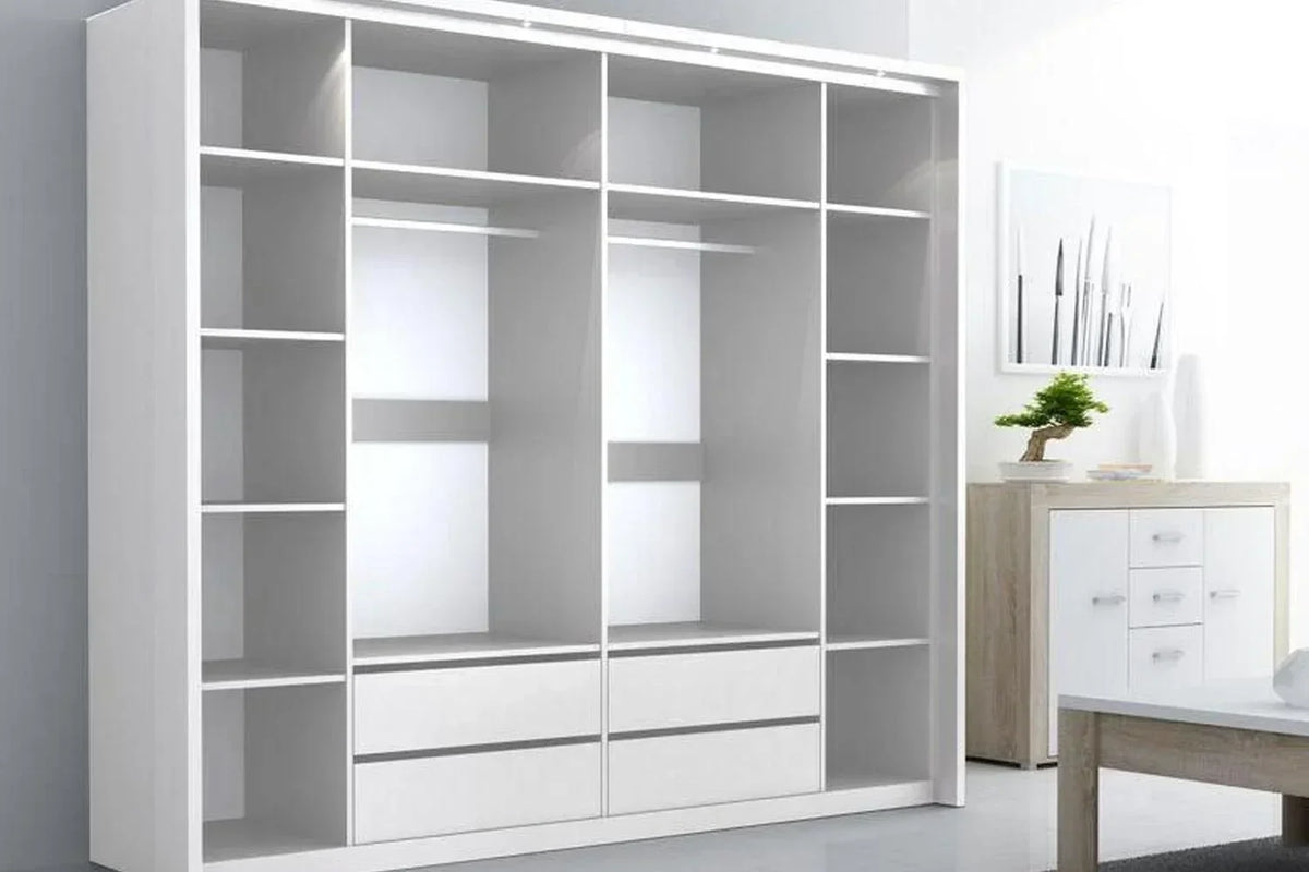 Brema 256 Wardrobe White With Mirror