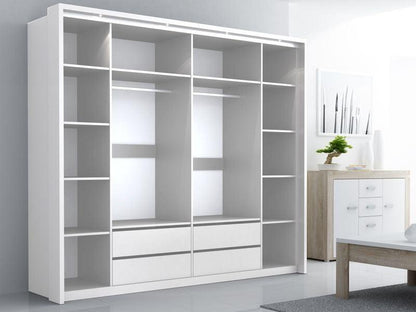 Brema 256 Wardrobe White with Mirror