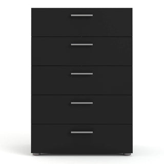 Pepe Chest of 5 Drawers in Black - Msofas LTD