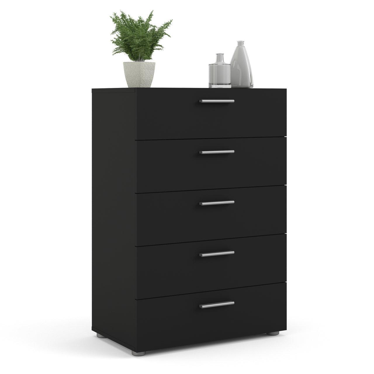 Pepe Chest of 5 Drawers in Black