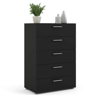 Pepe Chest of 5 Drawers in Black - Msofas LTD