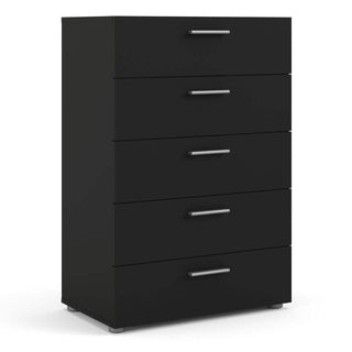 Pepe Chest of 5 Drawers in Black - Msofas LTD