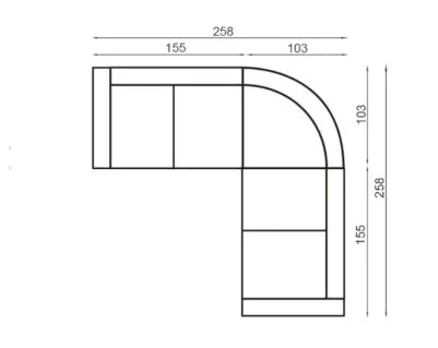 Cadiz III Corner Sofa Bed With Storage dimensions