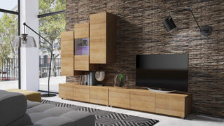 Cala Golden Oak Hanging Glass Cabinet - Msofas LTD