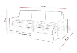 Cala Corner Sofa Bed Blue - Msofas LTD