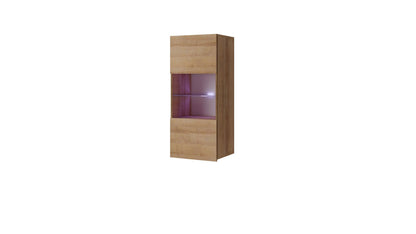 Cala Golden Oak Hanging Glass Cabinet