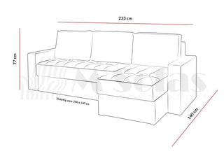 Cala Corner Sofa Bed Grey - Msofas LTD