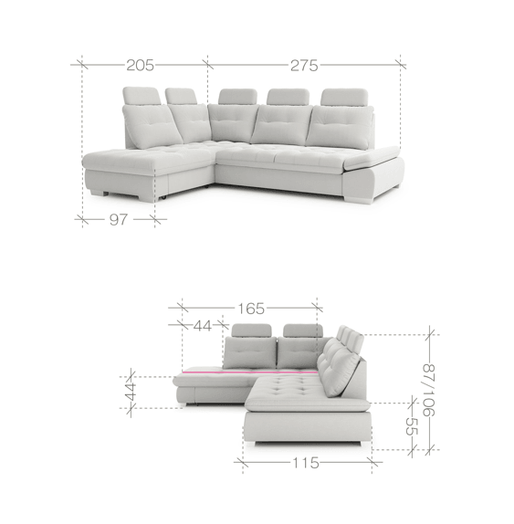 Cremona L Corner Sofa Bed