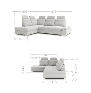 Cremona L Corner Sofa Bed - Msofas LTD