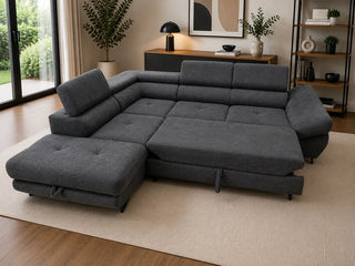 Fabio Express Delivery narożna rozkładana sofa z pojemnikiem Curio 97