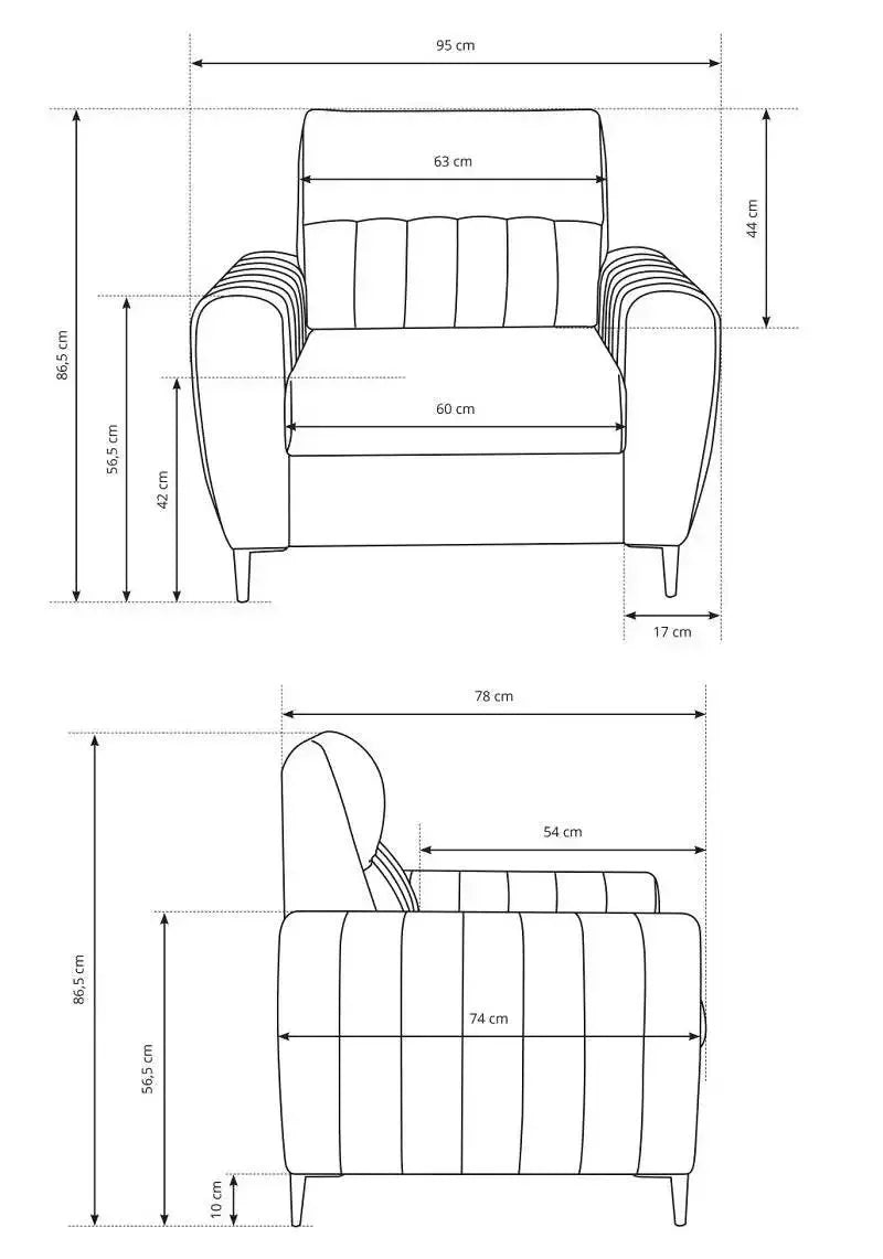 Dalia Express Delivery Armchair In Kronos 04 dimensions