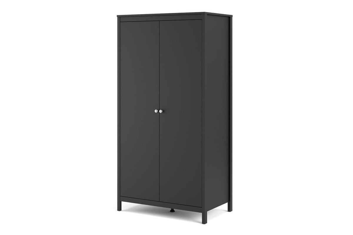 Madrid Wardrobe With 2 Doors In Matt Black