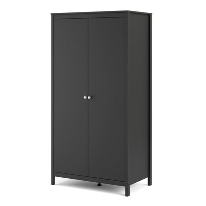 Madrid Wardrobe with 2 Doors in Matt Black