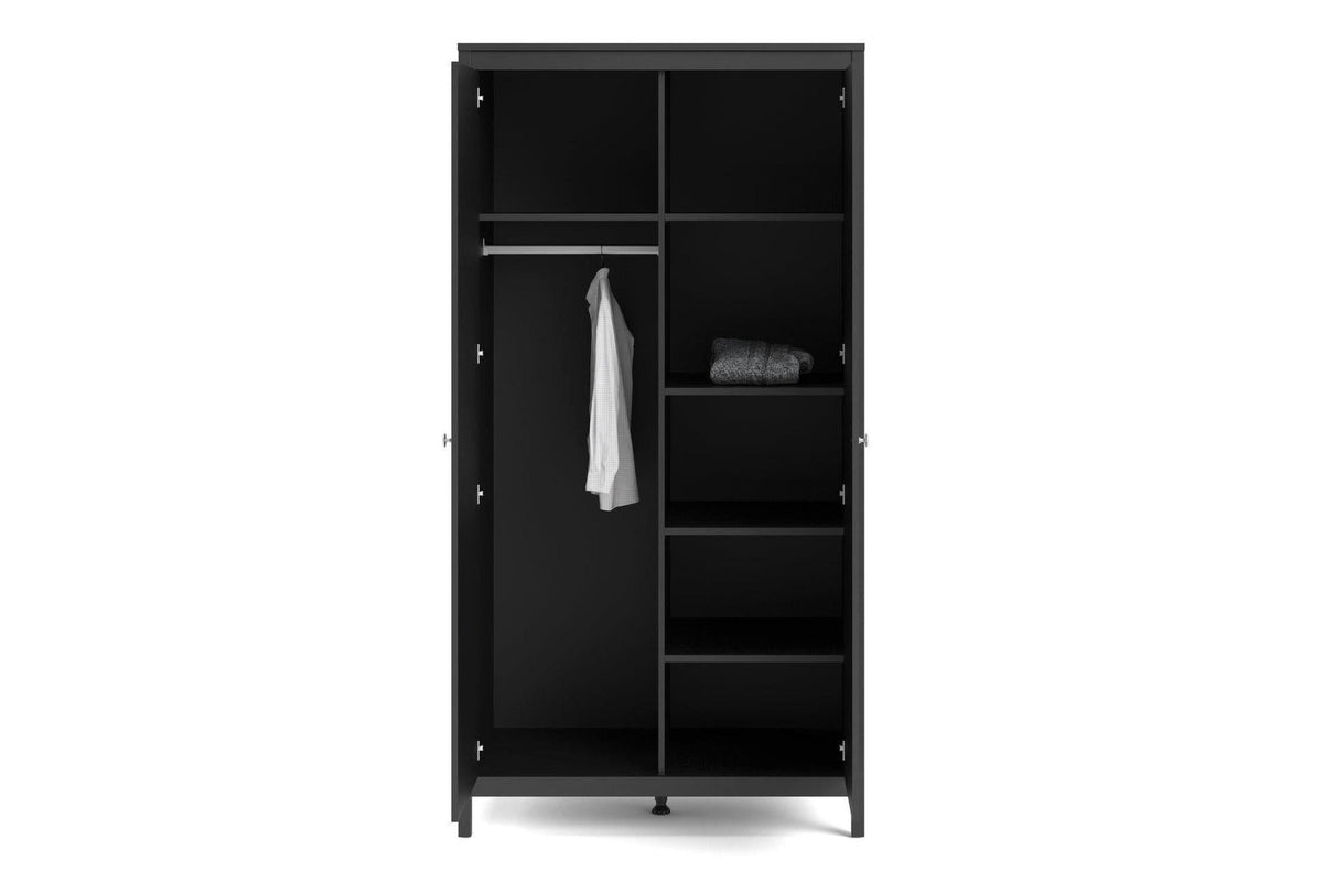 Madrid Wardrobe With 2 Doors In Matt Black