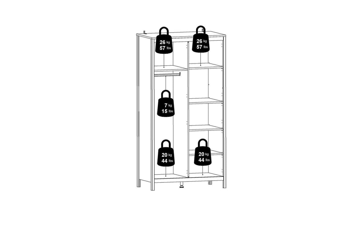 Madrid Wardrobe With 2 Doors In Matt Black