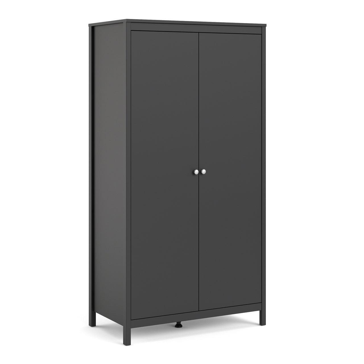 Madrid Wardrobe with 2 Doors in Matt Black