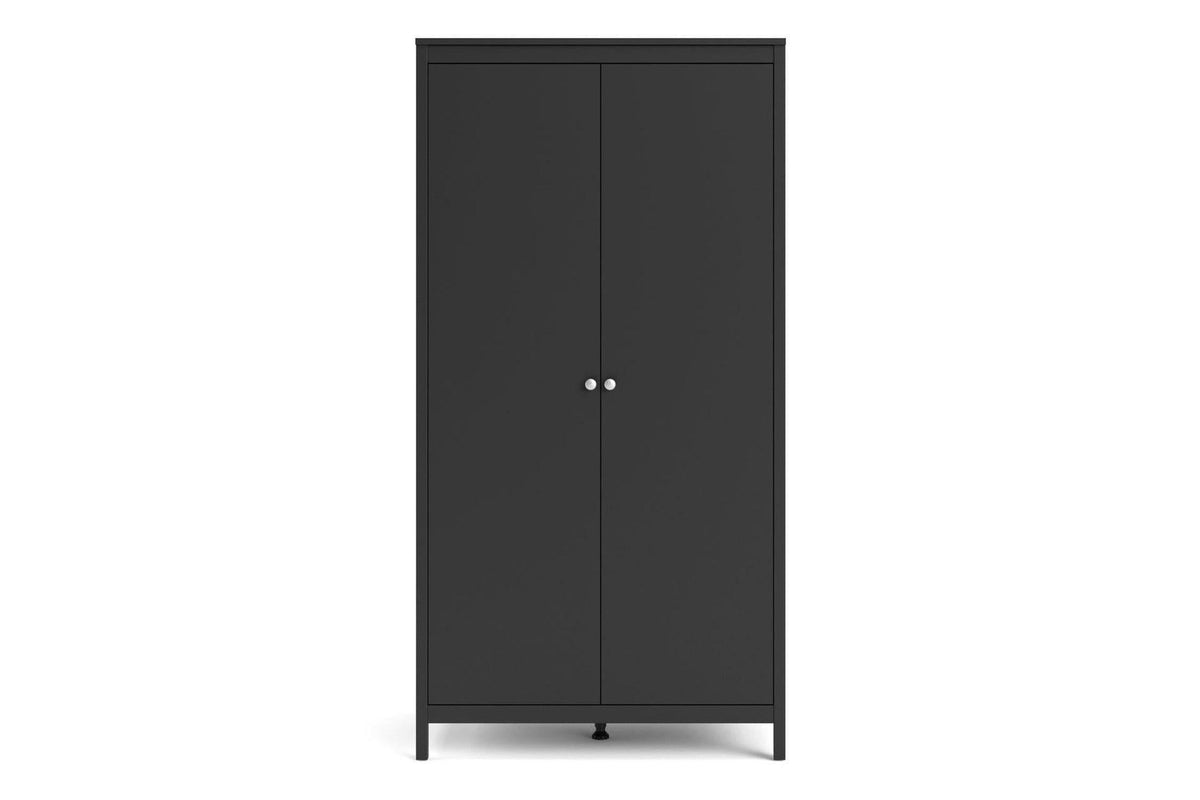 Madrid Wardrobe With 2 Doors In Matt Black