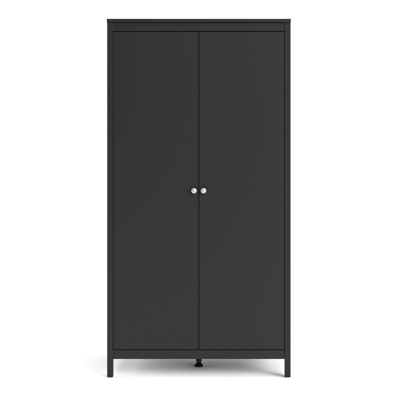 Madrid Wardrobe with 2 Doors in Matt Black