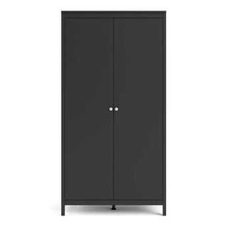 Madrid Wardrobe with 2 Doors in Matt Black - Msofas LTD