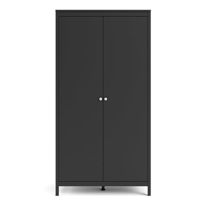 Madrid Wardrobe with 2 Doors in Matt Black