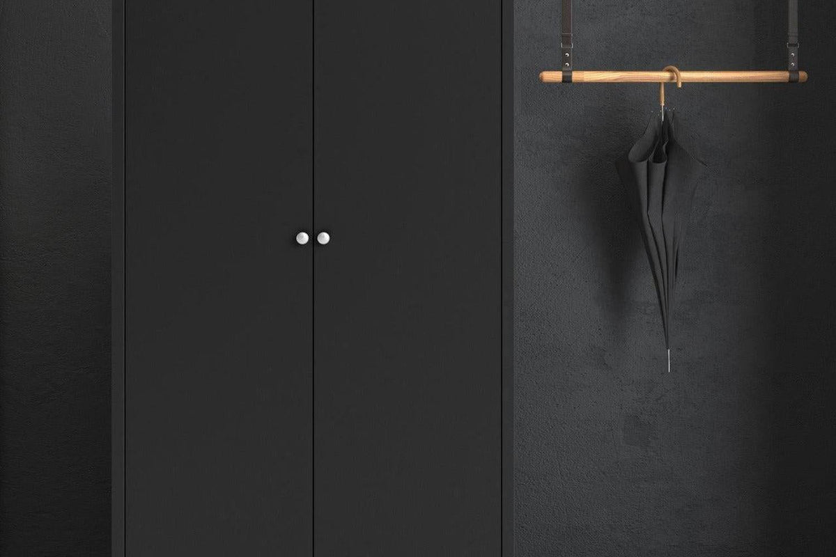 Madrid Wardrobe With 2 Doors In Matt Black
