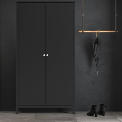 Madrid Wardrobe with 2 Doors in Matt Black