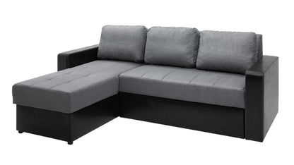 Diamond Black/Grey Corner Sofa Bed