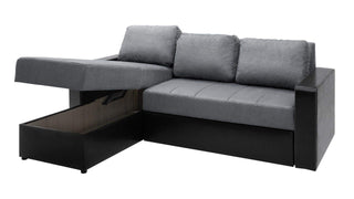 Diamond Black/Grey Corner Sofa Bed - Msofas LTD