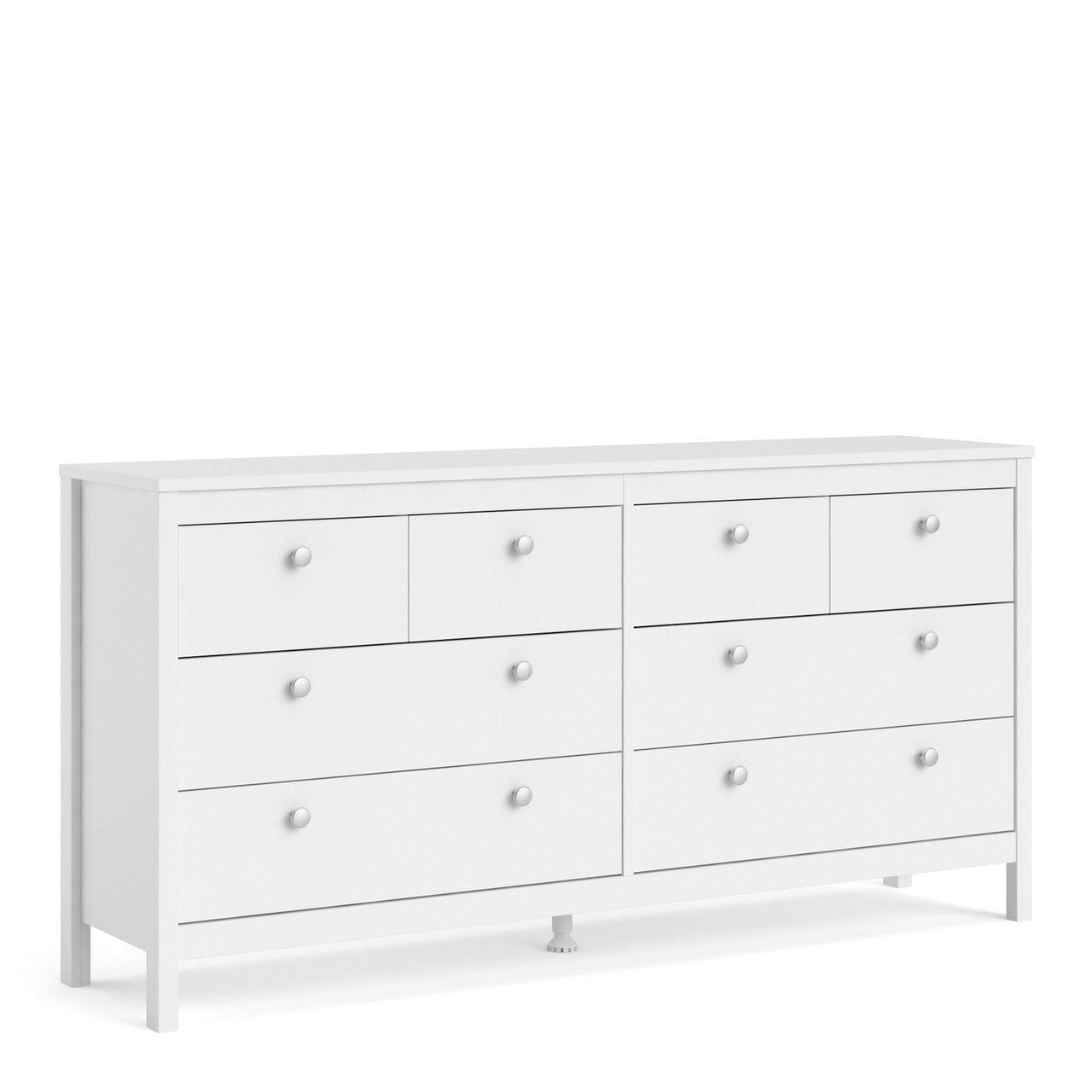 Madrid Double Dresser 4+4 Drawers in White