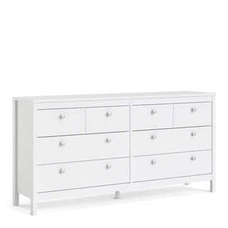 Madrid Double Dresser 4+4 Drawers in White - Msofas LTD