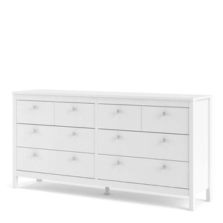 Madrid Double Dresser 4+4 Drawers in White - Msofas LTD