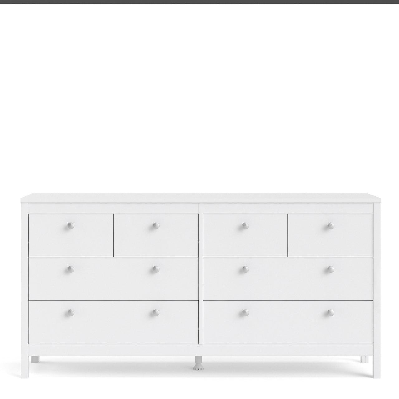 Madrid Double Dresser 4+4 Drawers in White