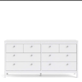 Madrid Double Dresser 4+4 Drawers in White - Msofas LTD