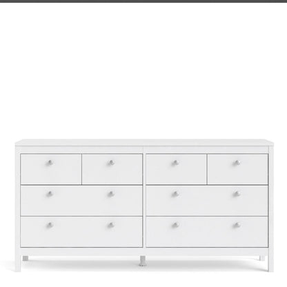 Madrid Double Dresser 4+4 Drawers in White