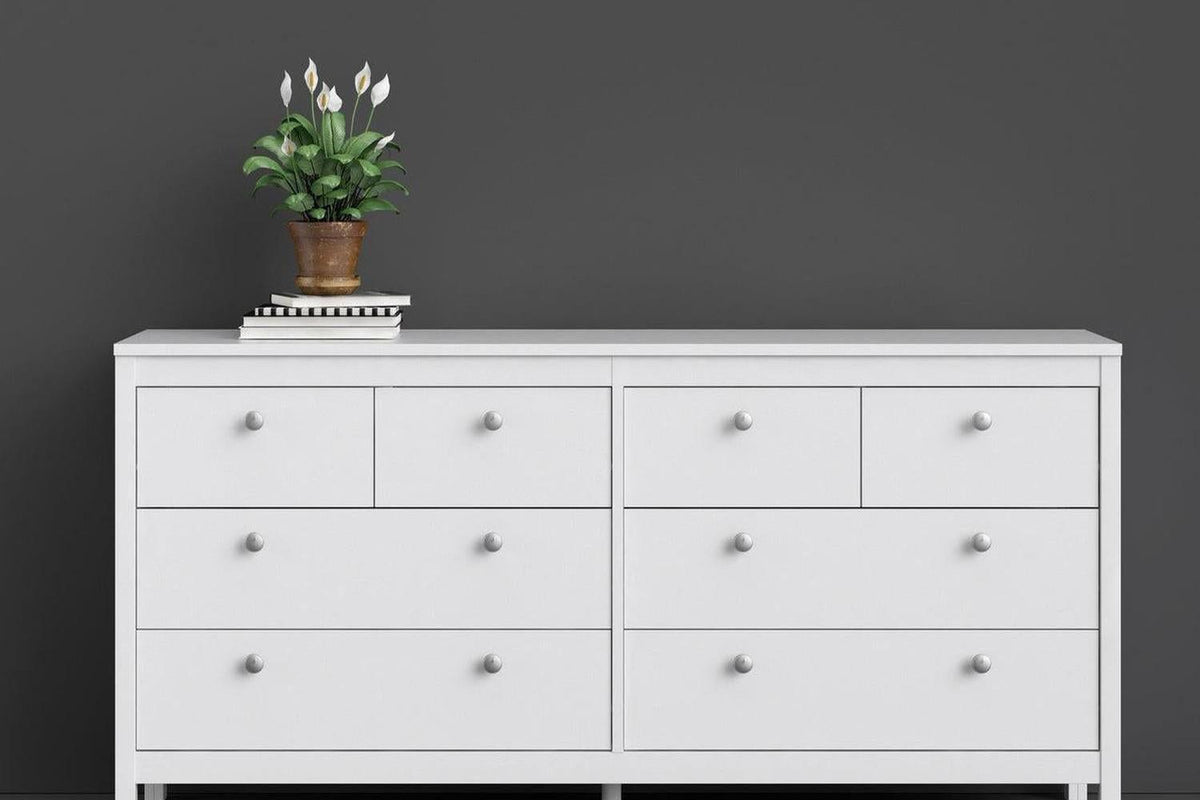Madrid 4+4 Chest of Drawers In White