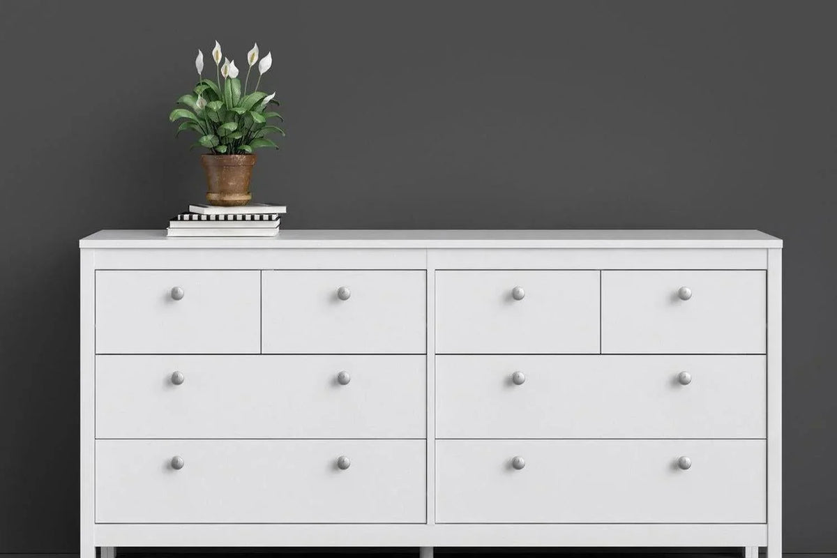 Madrid 4+4 Chest of Drawers In White