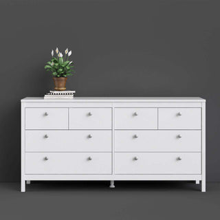 Madrid Double Dresser 4+4 Drawers in White - Msofas LTD