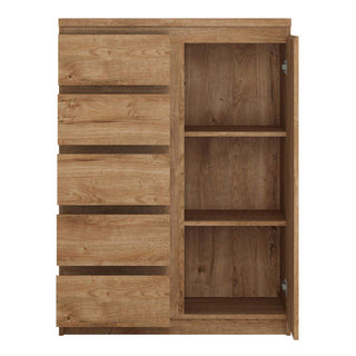 Fribo 1 Door 5 Drawer Cabinet in Oak - Msofas LTD