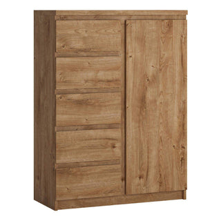 Fribo 1 Door 5 Drawer Cabinet in Oak - Msofas LTD