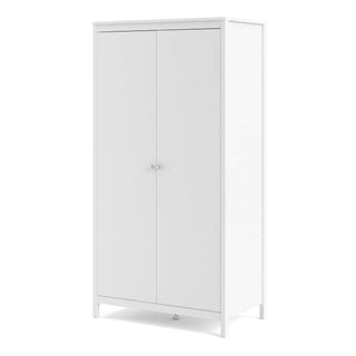 Madrid Wardrobe with 2 Doors in White - Msofas LTD