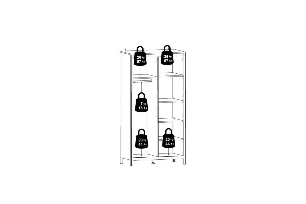 Madrid Wardrobe With 2 Doors In White