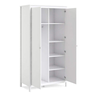 Madrid Wardrobe with 2 Doors in White - Msofas LTD