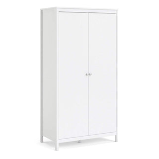 Madrid Wardrobe with 2 Doors in White - Msofas LTD